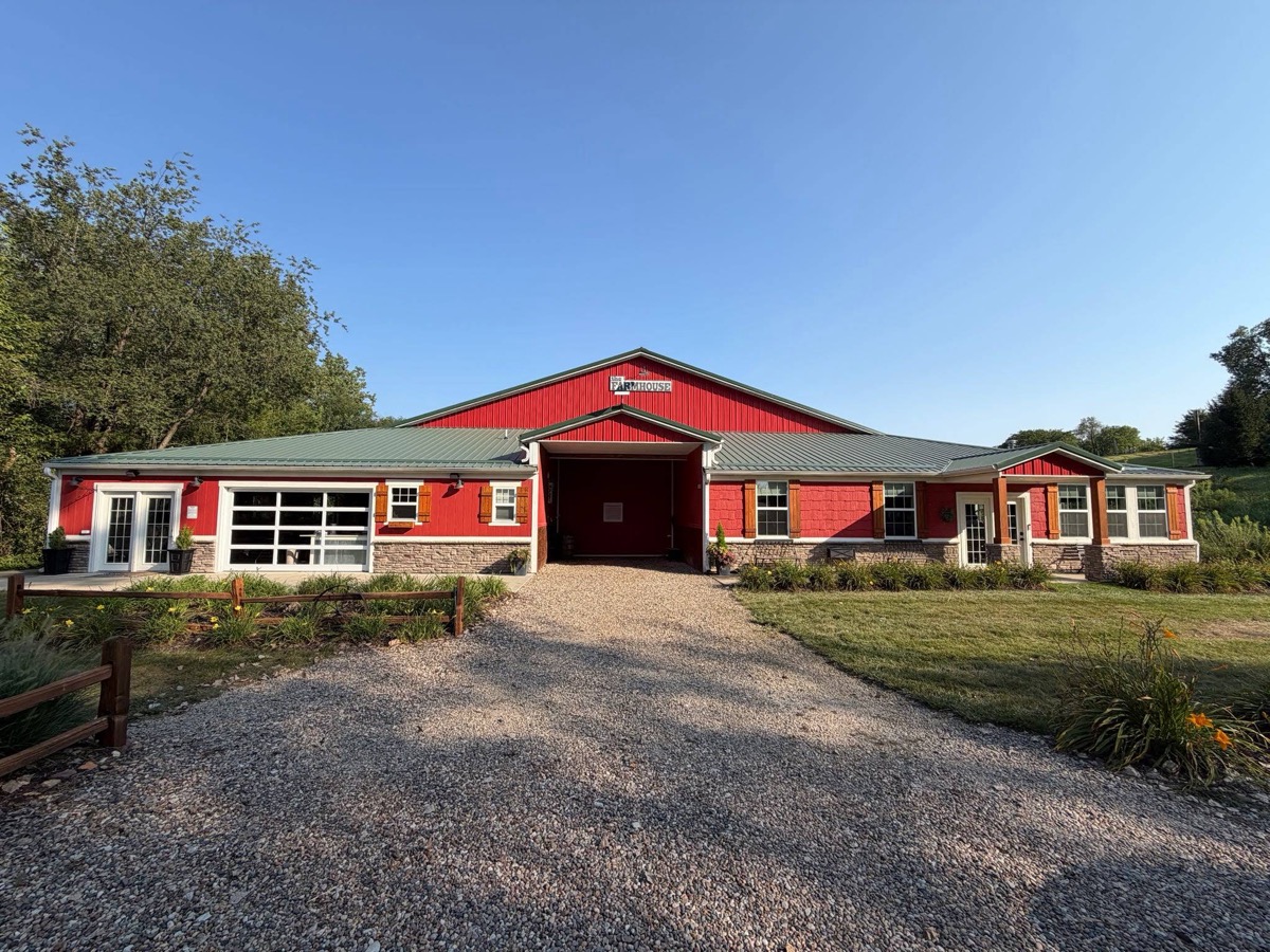 The front entrance of Bella's Farmhouse and Venue