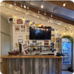 The bar inside Bella's wedding venue
